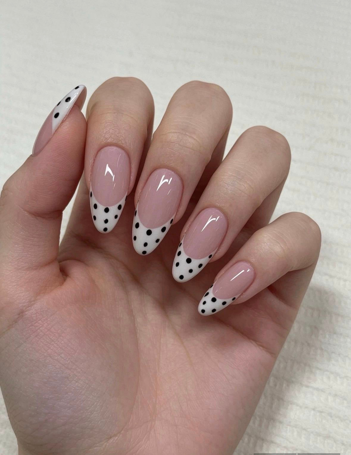Polka Dot French Press-On Nails