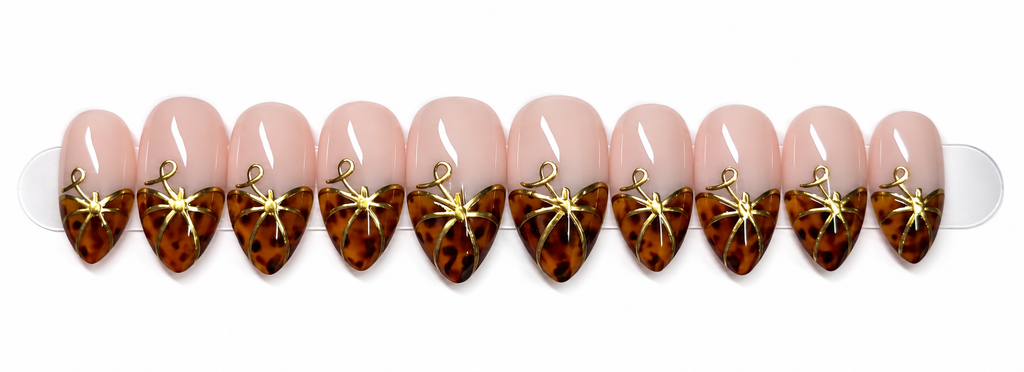 Golden Tortie French Press-On Nails