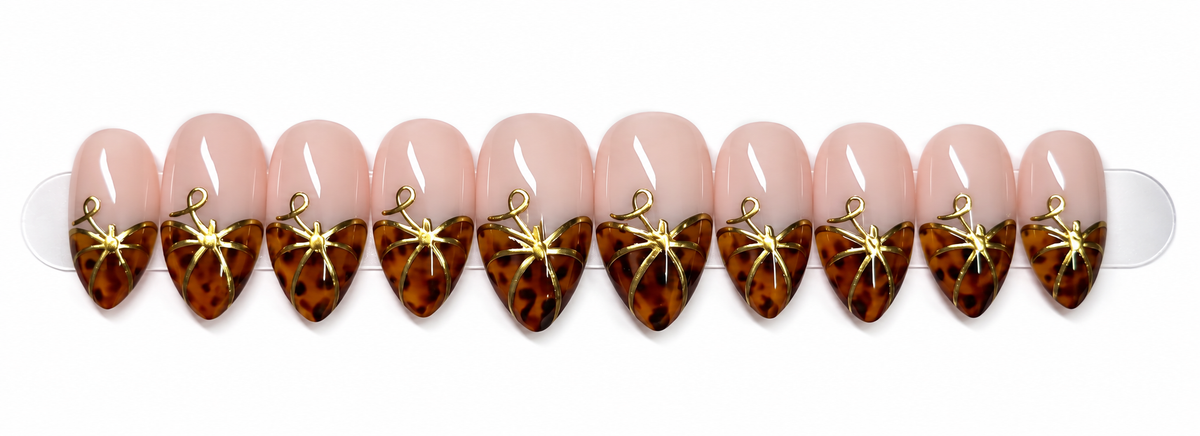 Golden Tortie French Press-On Nails