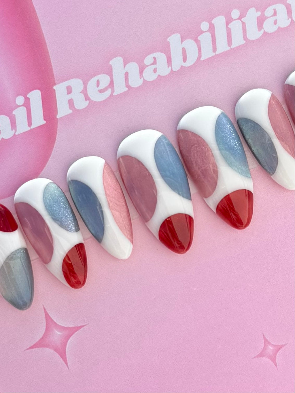 Retro Cat Eye Abstract Press-On Nails