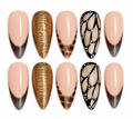 Brown Butterfly & Gold Press-On Nails