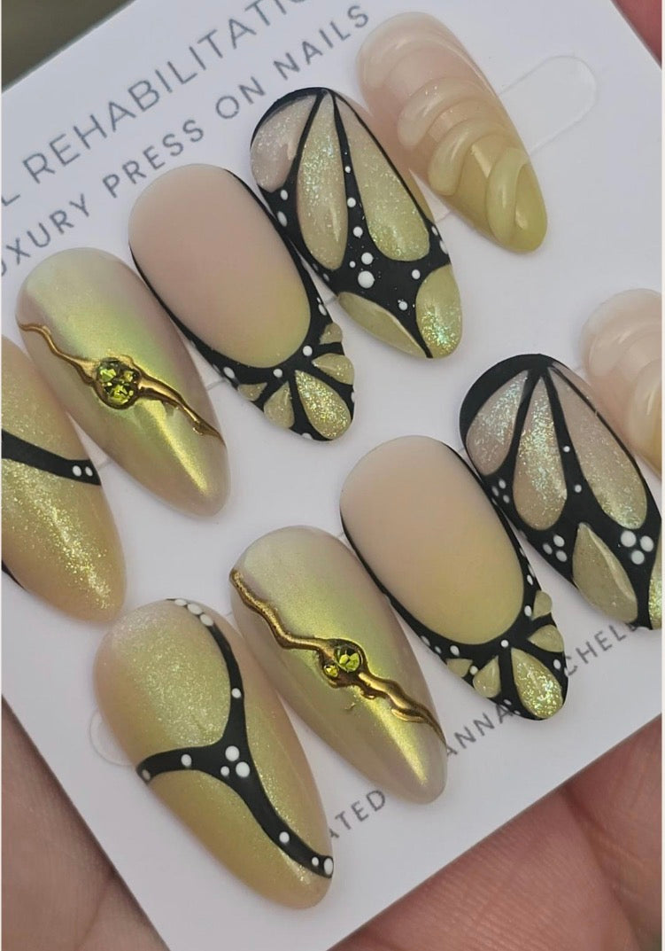 3D Butterfly Wing Press-On Nails
