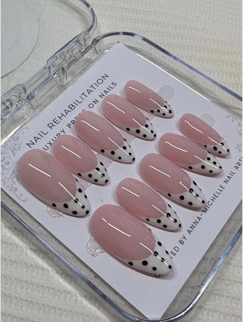 Polka Dot French Press-On Nails