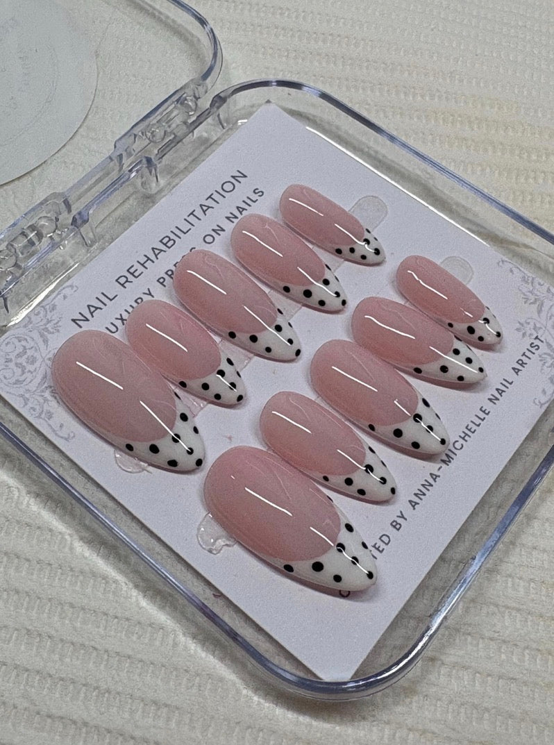 Polka Dot French Press-On Nails