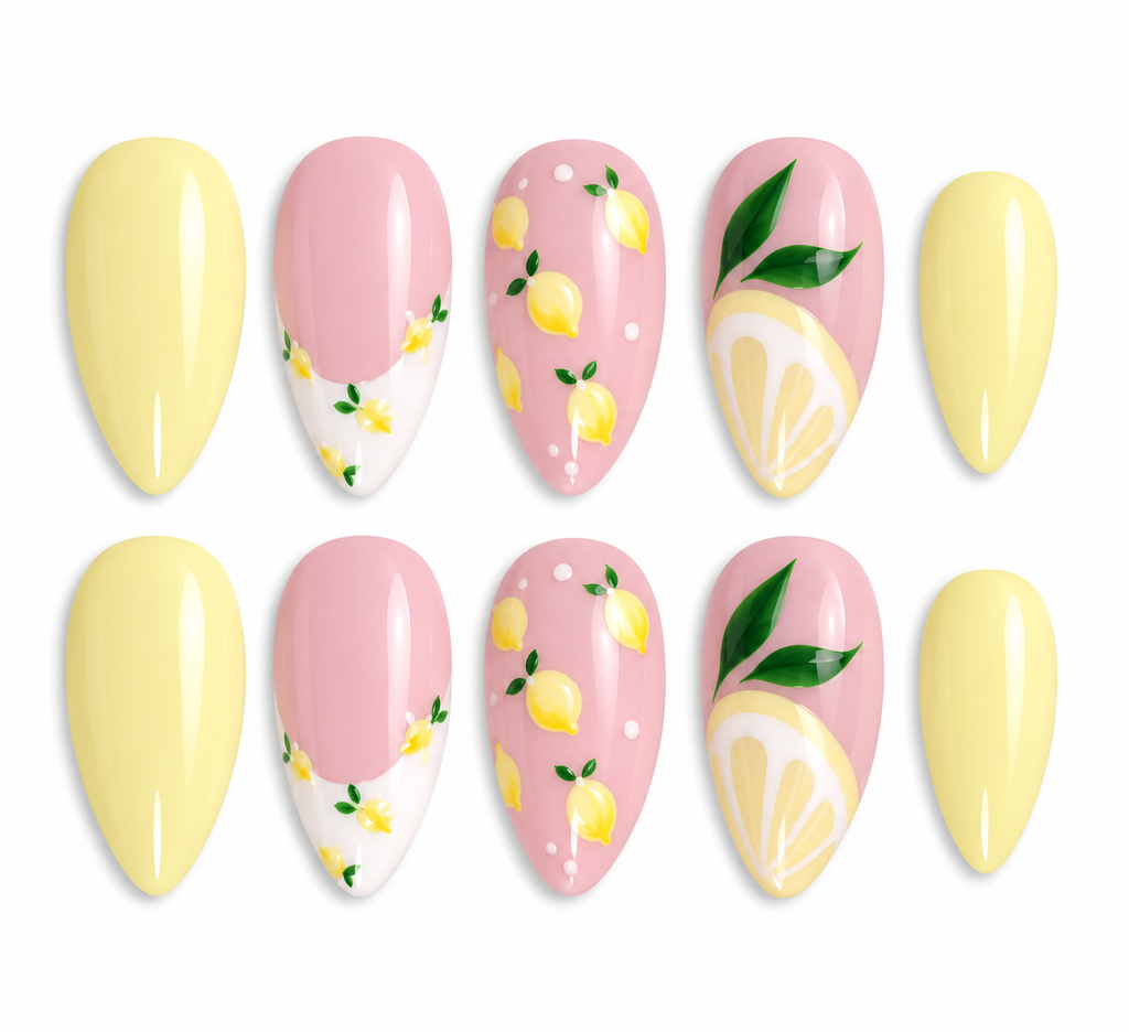 Lemon French Press-On Nails