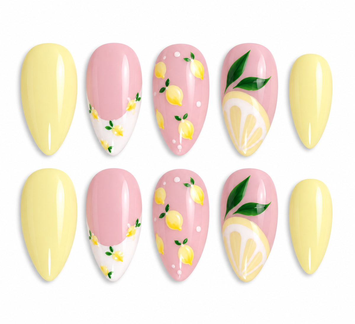 Lemon French Press-On Nails