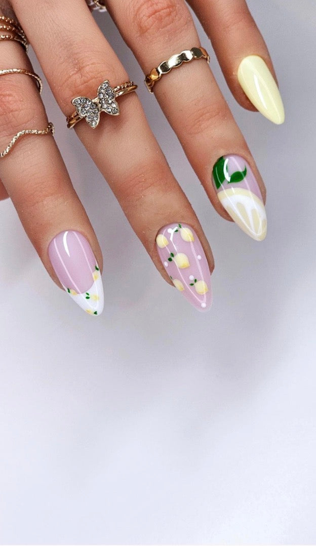 Lemon French Press-On Nails