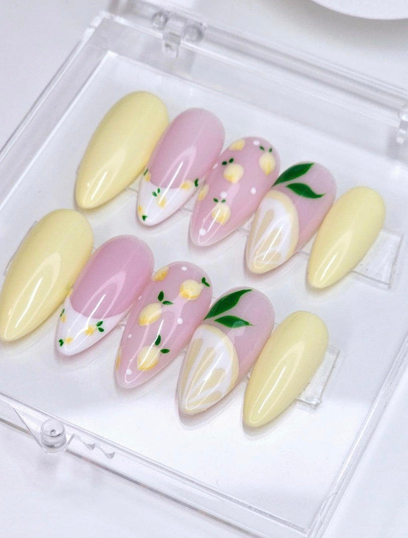 Lemon French Press-On Nails