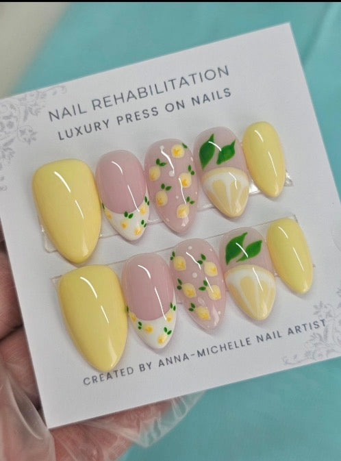 Lemon French Press-On Nails