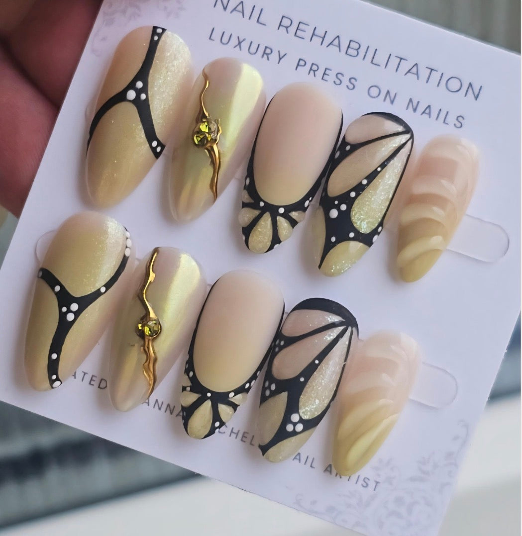 3D Butterfly Wing Press-On Nails
