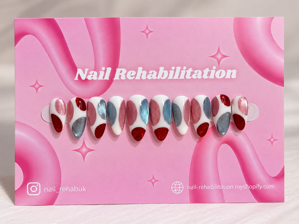 Retro Cat Eye Abstract Press-On Nails
