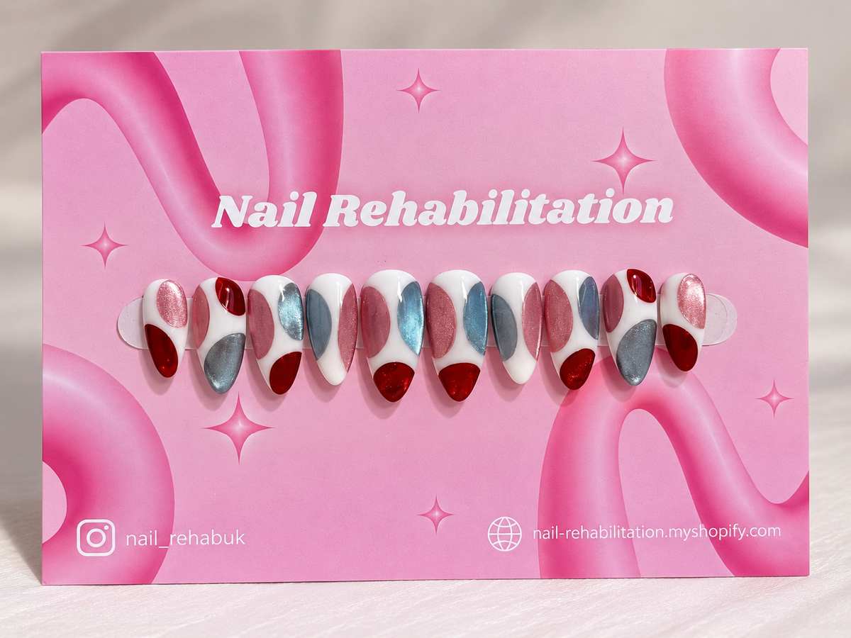 Retro Cat Eye Abstract Press-On Nails
