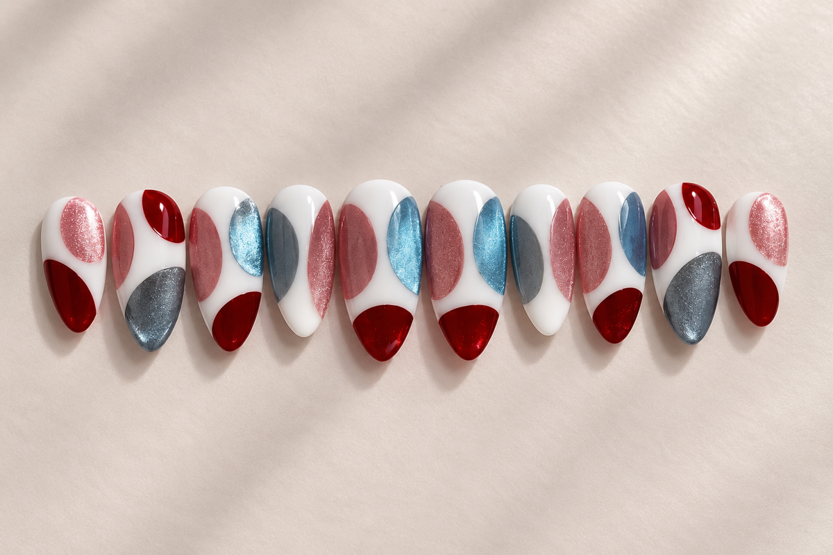 Retro Cat Eye Abstract Press-On Nails